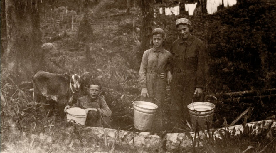 The Aron family, refugees from Germany, in Ecuador in the 1940s farming in the Amazon rainforest.